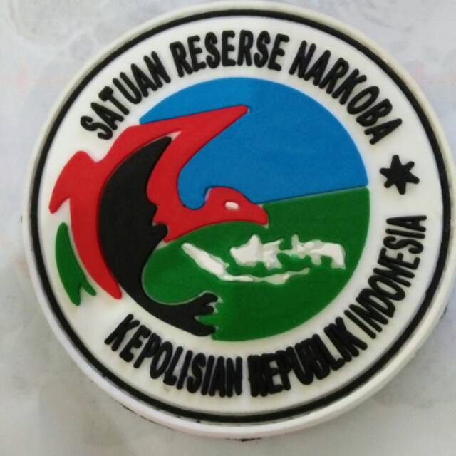 Patch rubber logo satuan reserse narkoba kepolisian republik indonesia