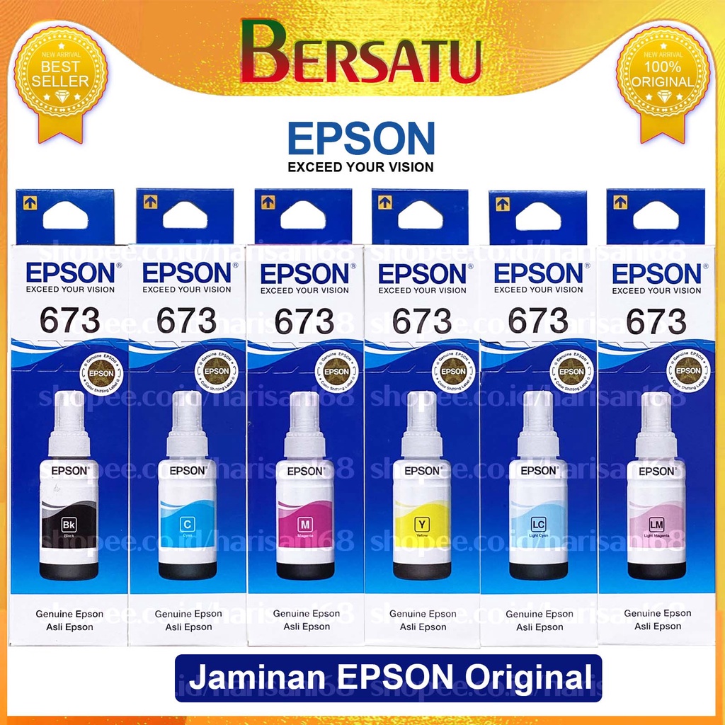 Tinta Epson Original 673 ∬ L800 L1800 L805 L850 B/C/M/Y/LC/LM ♕ L0 SM Q1