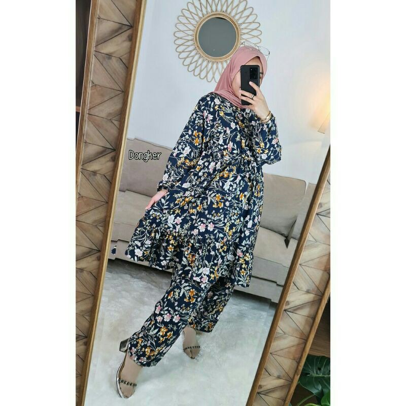 One Set Jumbo / Setelan Monalisa Jumbo / Set Baju Celana Monalisa / Set Tunik Jumbo Busui