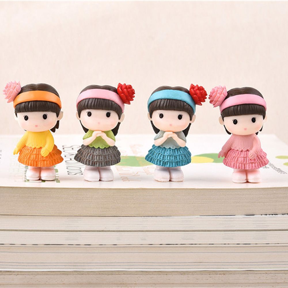 REBUY Kawaii Resin Craft People Mini Ornaments Miniature Bonsai Figurine DIY Fairy Garden Decoration Girl Pretty Cute Statue Landscape Accessories