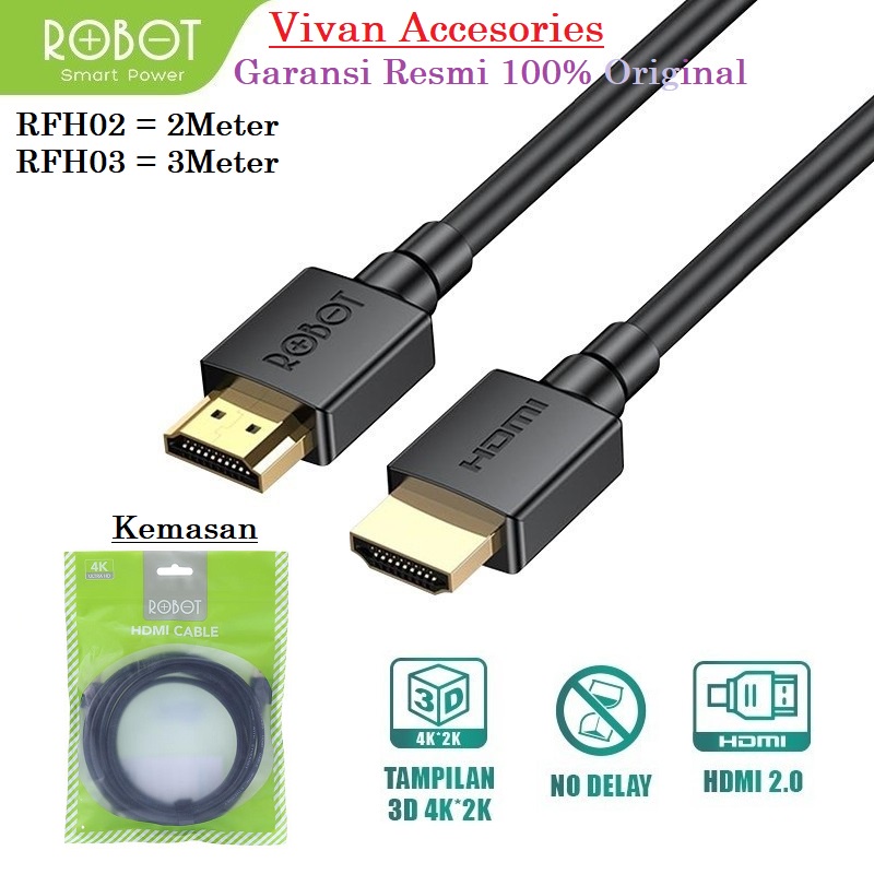 Robot RFH02 2M / RFH03 3M Kabel HDMI High Definition No Delay 3D 4K 2K