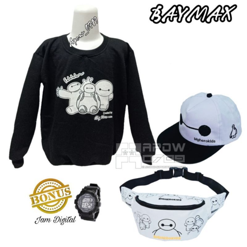 COD Switer Baymax 4in1 switer hangat anak laki-laki paket kumplit