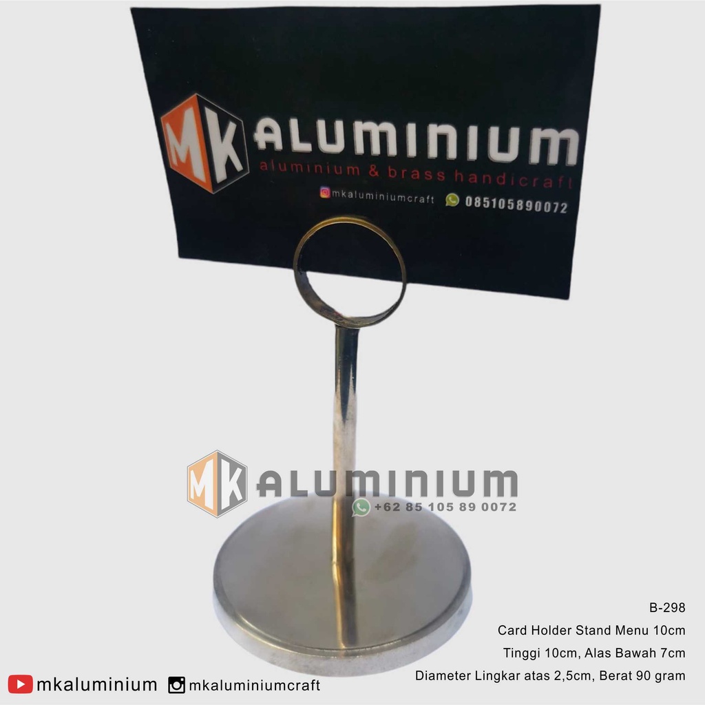 

Tiang Nomor Meja 10cm atau Card holder - Table Number Menu Stand Brass