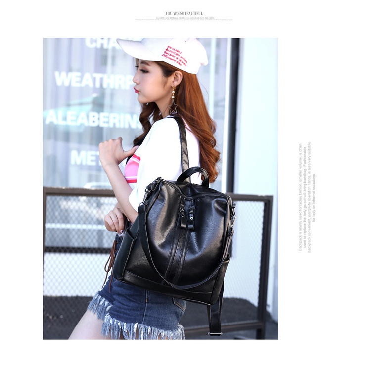 Satu7an T258 Tas Ransel Wanita Fashion Korean Style Kasual Tas Cewek Import Tas Punggung Backpack Women Kulit PU