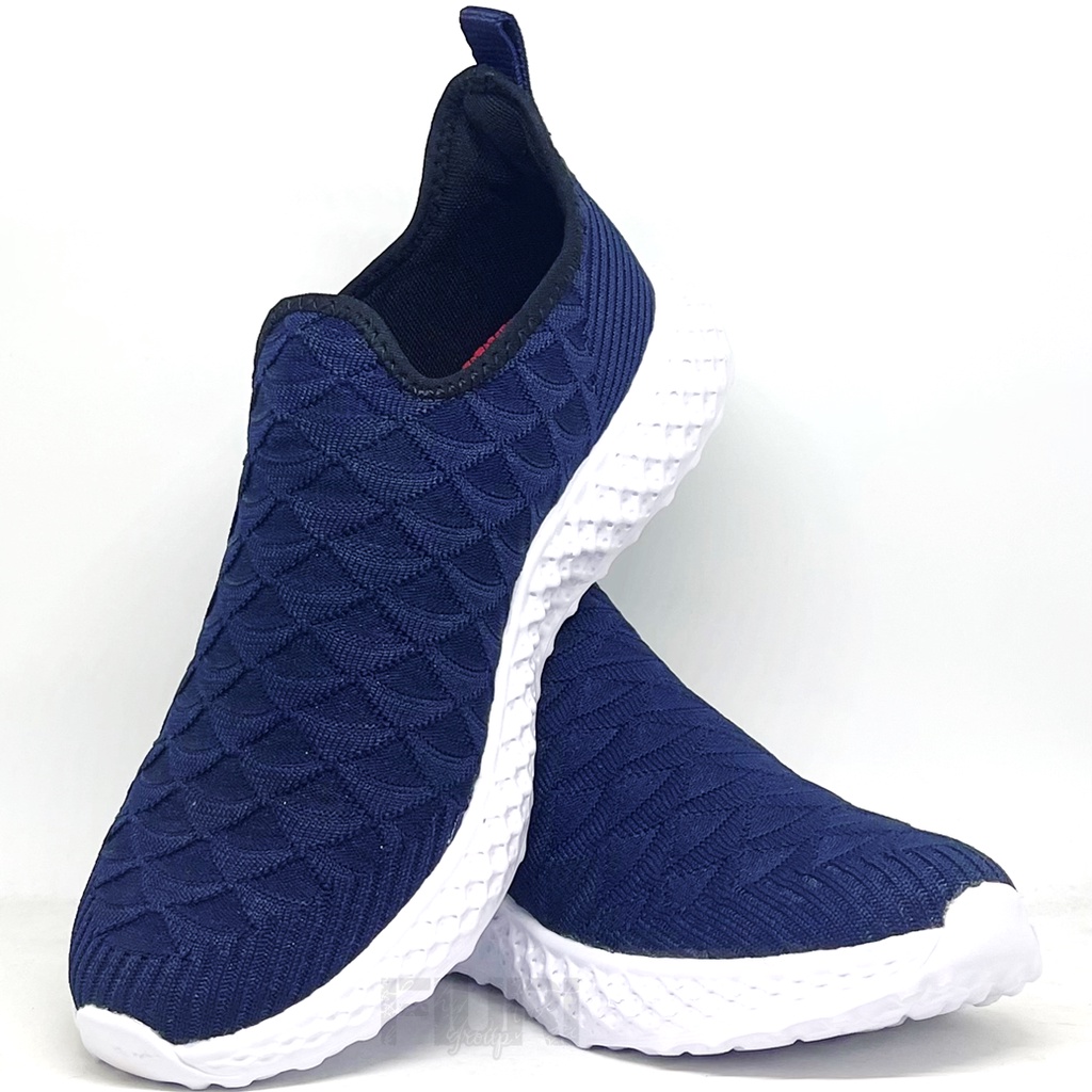 FIURI - Ando Original - FUBORU 39-43 Navy - Sepatu Sneakers Pria - Sepatu Olahraga Pria - Sepatu Knit Rajut Pria - Sepatu Jogging Pria - Sepatu Sport - Sepatu Slip On Pria - Sepatu Cowok