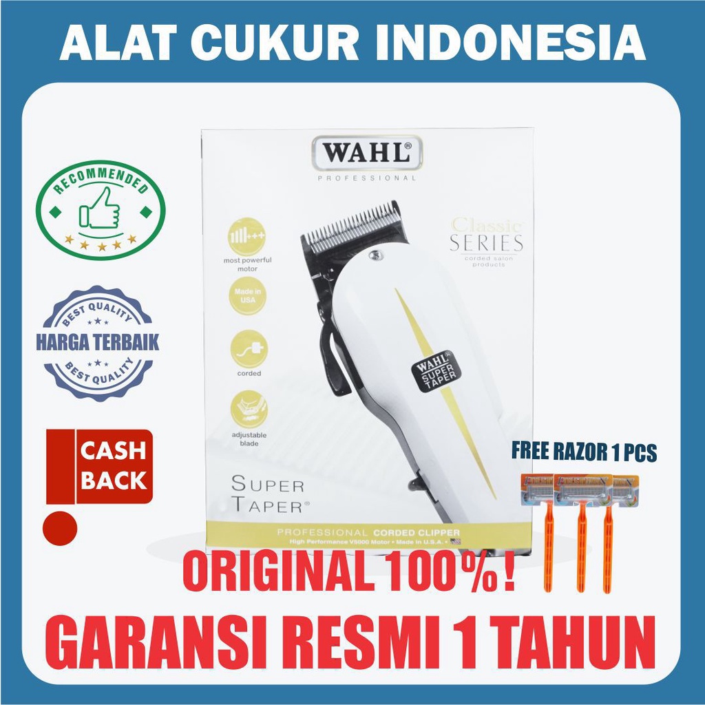 WAHL SUPER TAPER FULLSET / ORI ALAT CUKUR RAMBUT WAHL USA CUKURAN WAHL