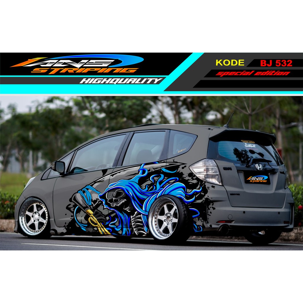 STICKER MOBIL JAZZ BRIO AGYA SIGRA YARIS / STIKER MOBIL SKULL / STICKER DECAL MOBIL TERBARU