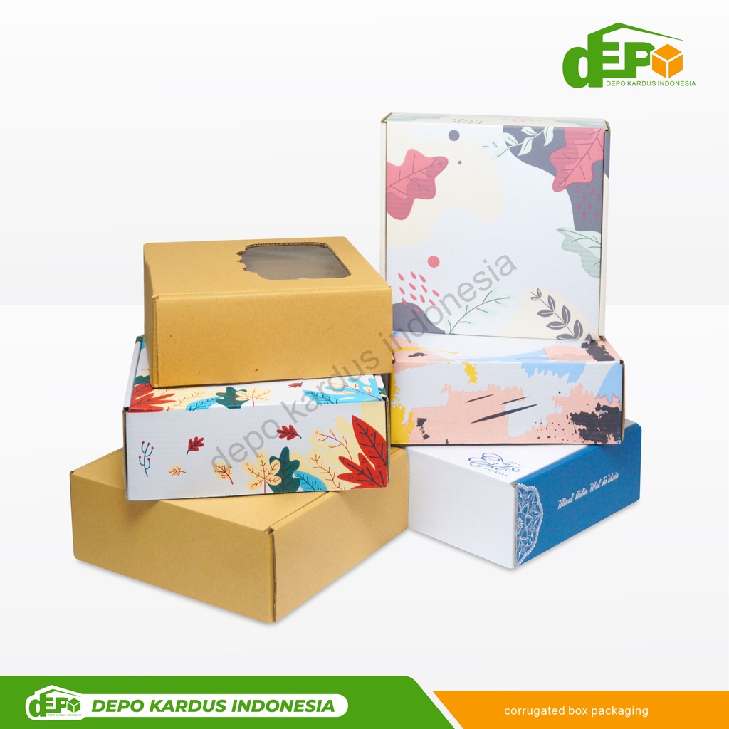 

Box 27x27x10 cm (Puding) kardus/Karton/Paking/Polos/Hampers/Boneka/Tart/floral/abstrak/tinggi10