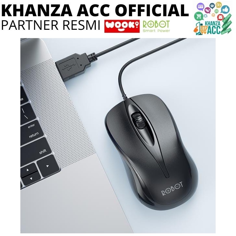 KHANZAACC ROBOT M100 Mouse Wired Laptop Komputer Office 1200 DPI