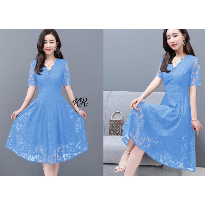 DRESS FASHION MANUELA BRUKAT, DRESS MAXY GAUN , 2 UKURAN