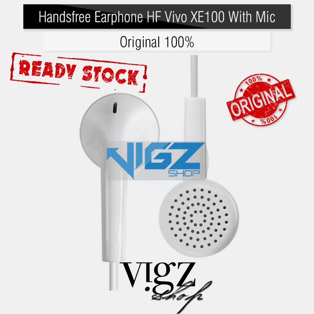Handsfree Earphone HF Vivo XE100 With Mic Original 100%