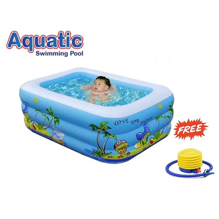 AQUATIC Kolam Renang Anak Rectangular 3 Ring C-002 / Swimming Pool