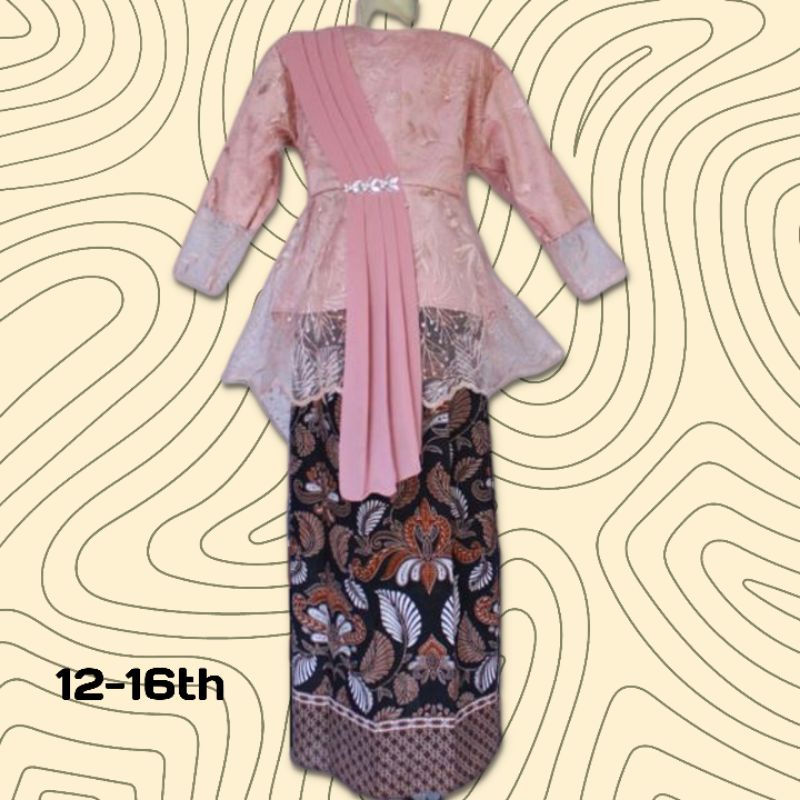 SETELAN KEBAYA ANAK + ROK_KEBAYA ANAK AURORA BROKAT TILE/KEBAYA ANAK TANGGUNG/PAKAIAN ANAK TANGGUNG_