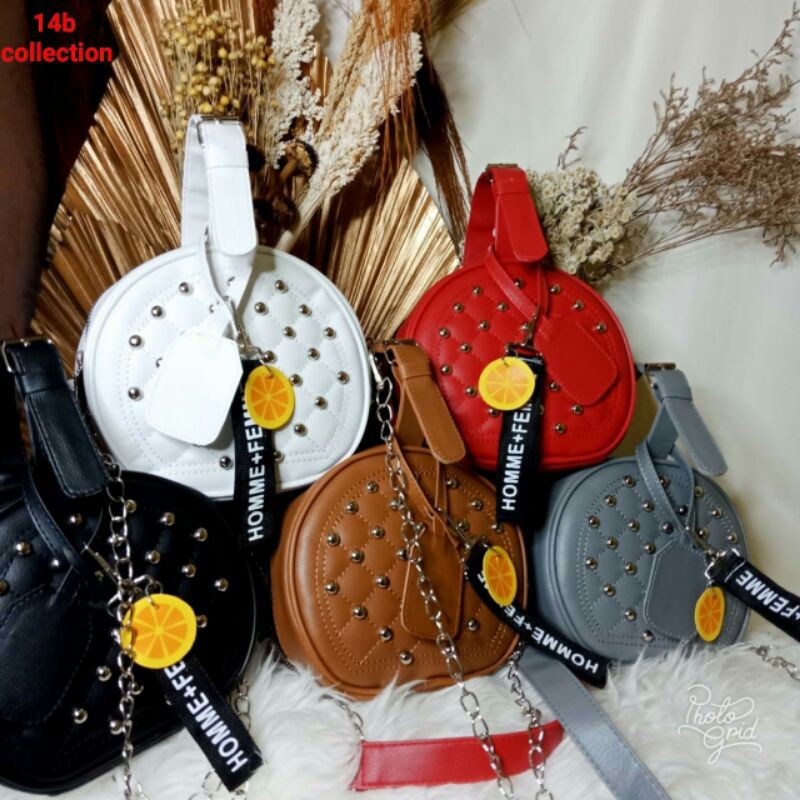 Tas Selempang Wanita Oval Stud 14B bisa cod