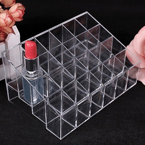 BOS - RAK LIPSTICK 24 SLOT | HOLDER KOSMETIK KOTAK TEMPAT LIPSTIK ACRYLIC