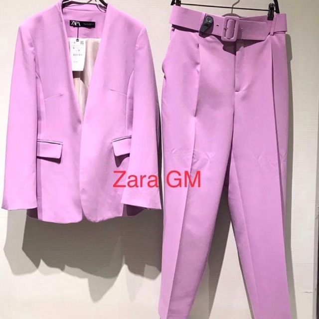 lilac trousers zara