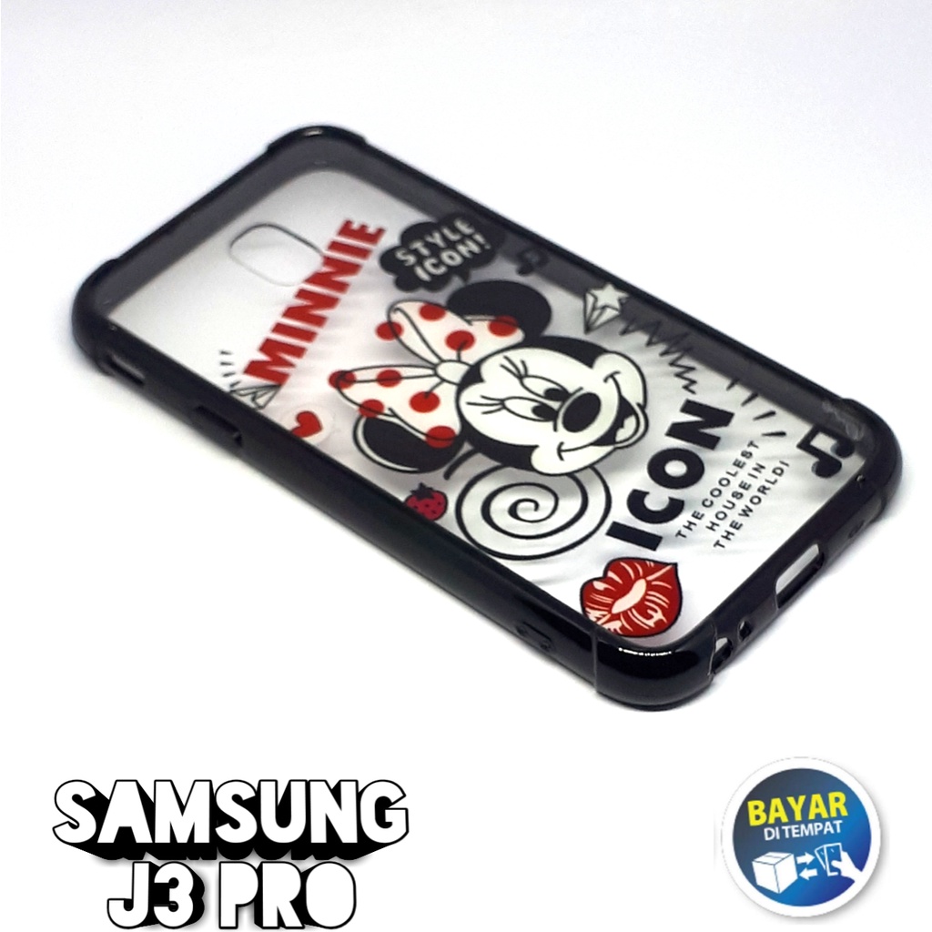 Casing Samsung J3 pro Case Anticrack Transparan Motif Lucu