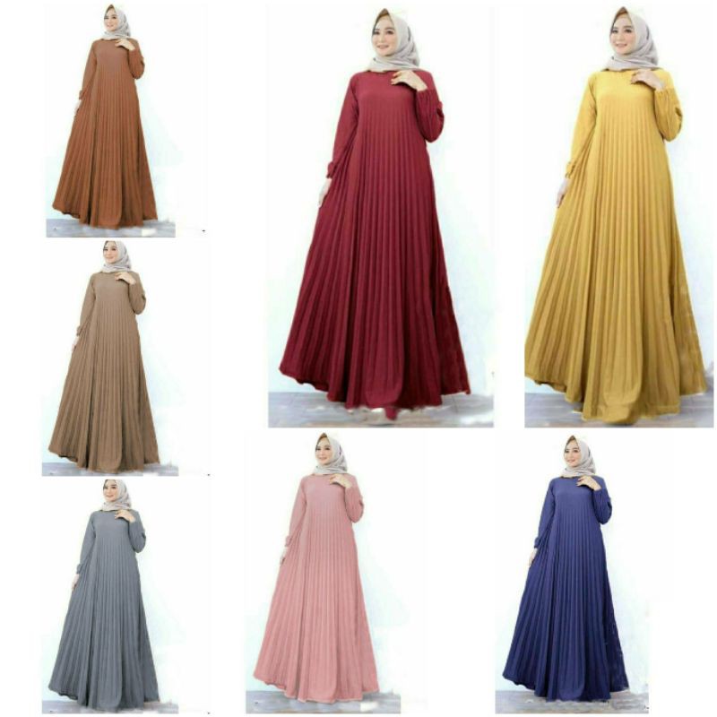 GAMIS JUMBO PLISKET REAL PIC //  BAHAN SEMI JERSEY PRISKET LD 100-120CM  PJ135 FIT M - XXXL
