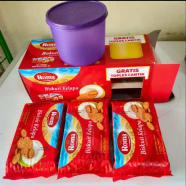 Biskuit roma kelapa paket free toples