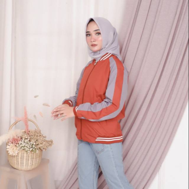 Jaket Boomber Bolak-Balik / Jaket Parasut Premium Orange SKJ ORANGE - Orange,M