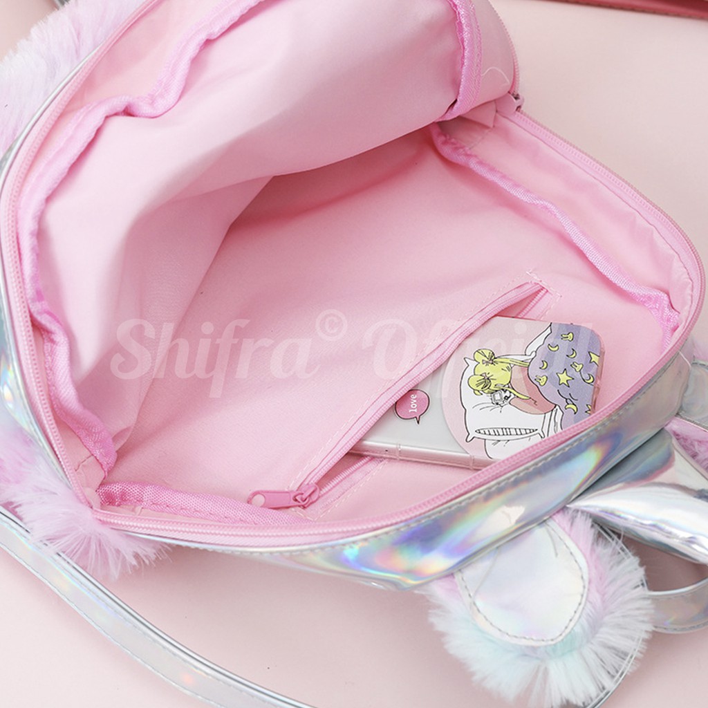 TAS RANSEL BACKPACK ANAK PEREMPUAN REMAJA UNICORN COLORFUL PINK SHIFRA