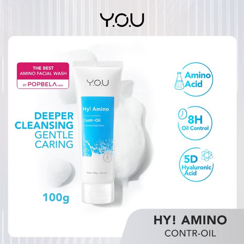 You Hy! Amino Oil Control Hydrating Facial Wash You Sabun Cuci Muka You Whitening Glowing