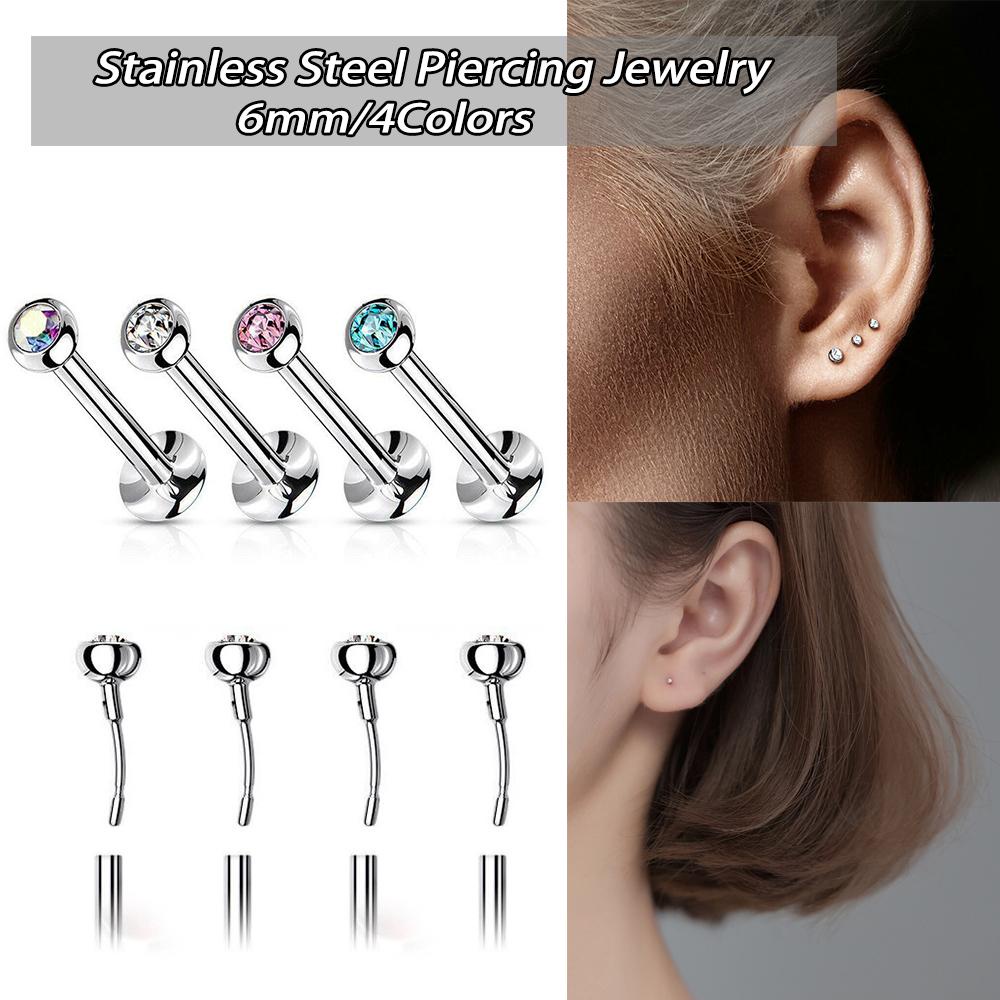 Preva 5 Pcs Ear Bone Studs New Press-fit Piercing Perhiasan Tulang Rawan Paku