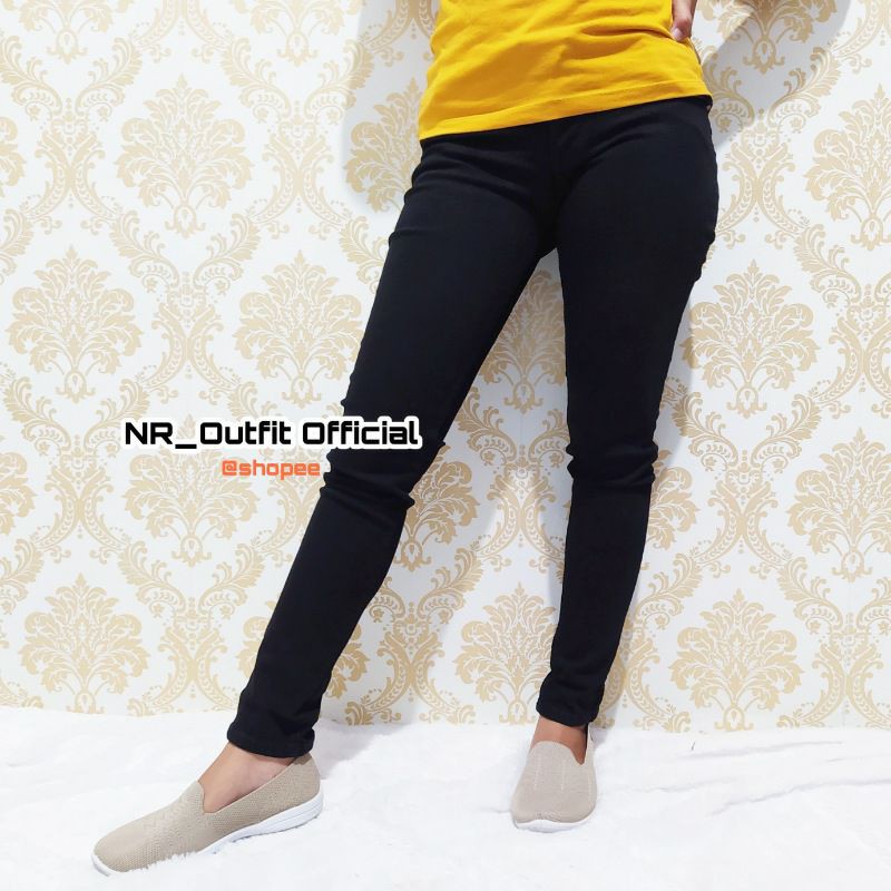 Soft Jeans Stretch Wanita Big Size Celana Panjang Jumbo Cewek PRD 27-38 NR_Outfit Official COD