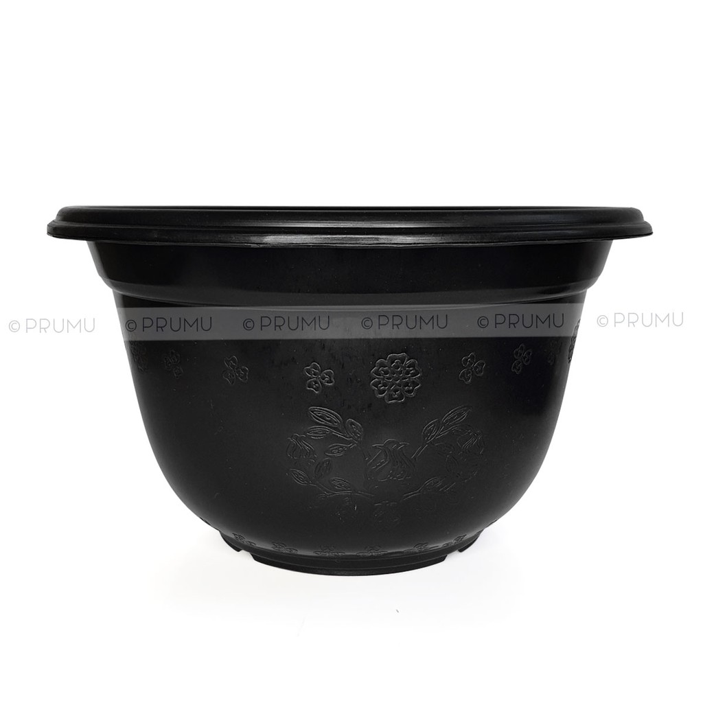 2 Pot Bunga 33 cm - Pot Plastik - Pot Buah - Pot Tanaman - Clio Eboni 33