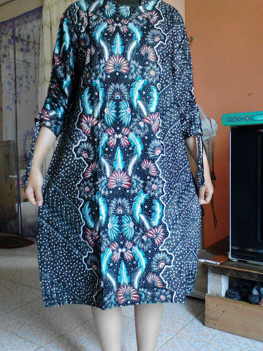 Tunik Widuri Tunik Batik Cantik Sogan Monochrome Tunic Batik Modern Murmer Seragaman Kerja Muslim