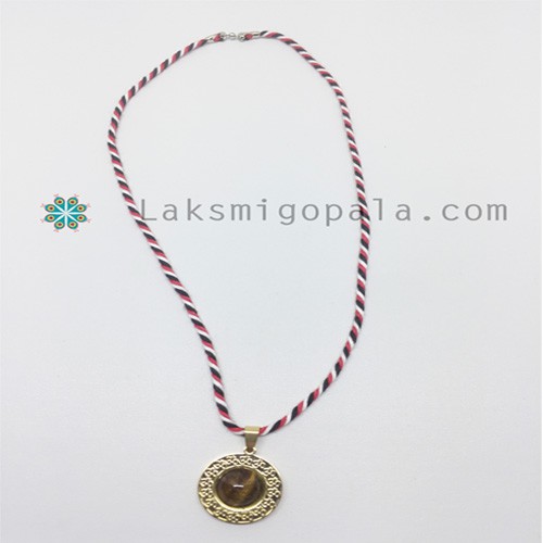 Kalung Tridatu Liontin Batu Alam Emas