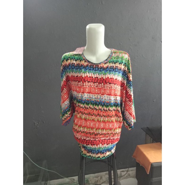 Promo TANPA TAG LABEL  Sweater Baju Blouse Wanita Triset Ori Stripe Size  S/M