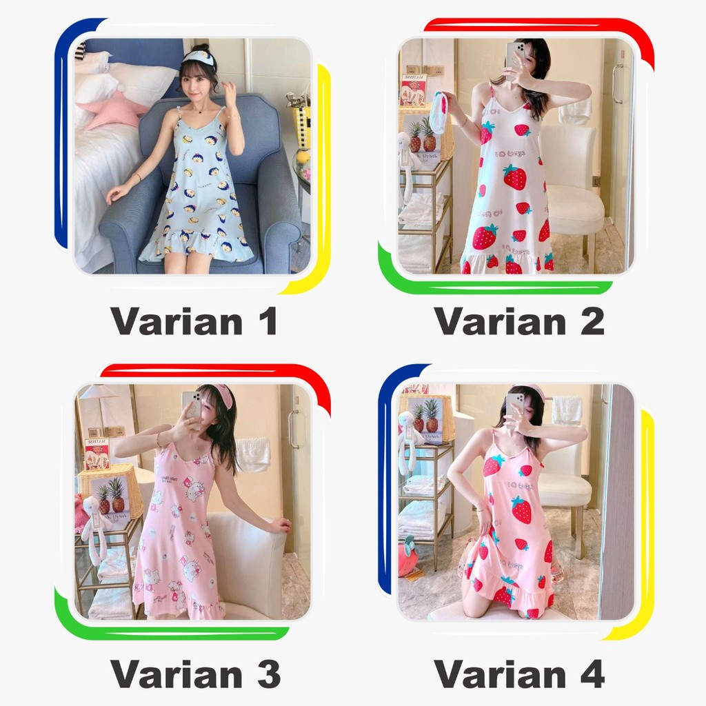 Gobra ♕ PW062 Piyama Baju Tidur Wanita Women Tebal Motif Premium Lucu Imut Import COD