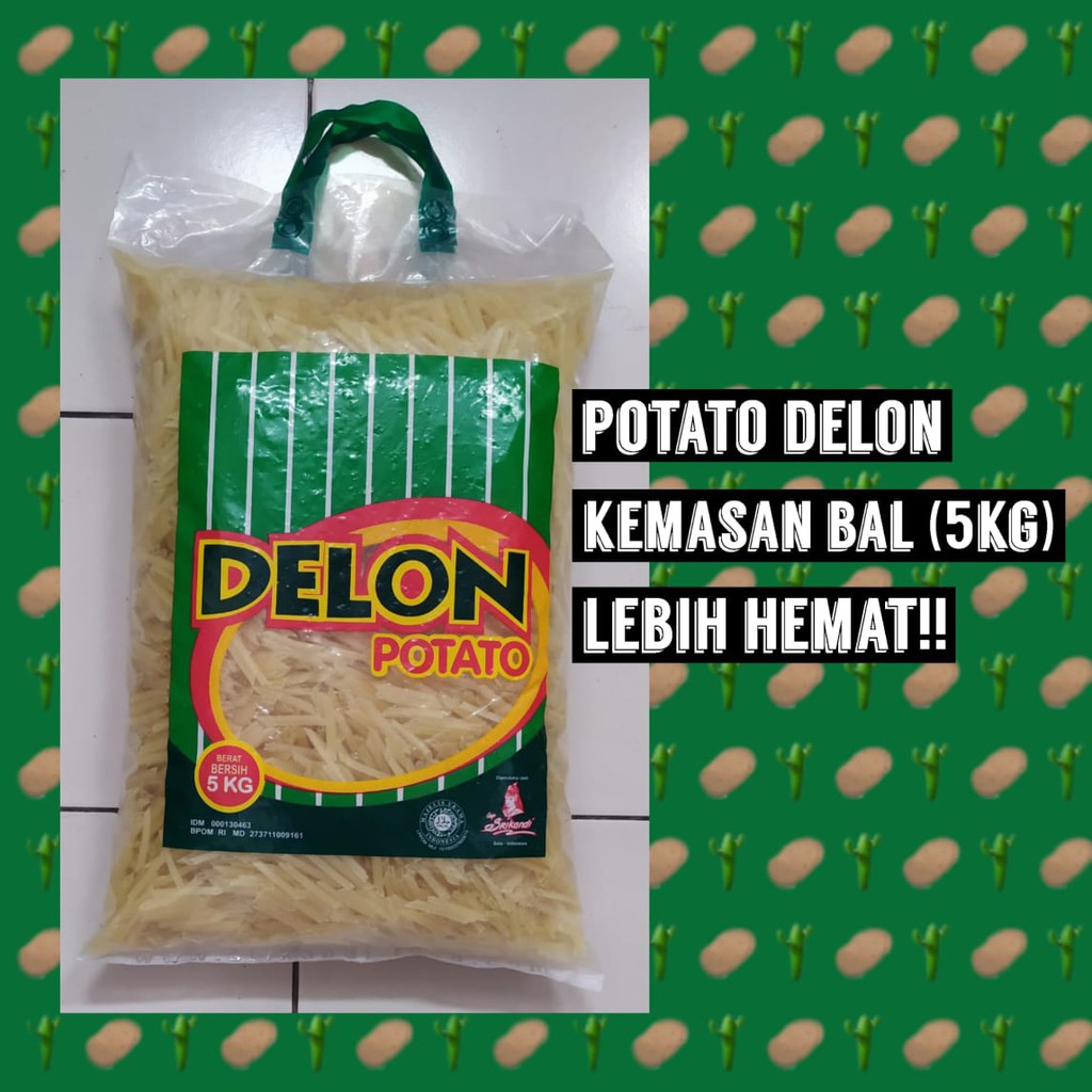 

(POTATO DELON) STIK KENTANG MERK DELON KEMASAN BAL SEBERAT 5 KG