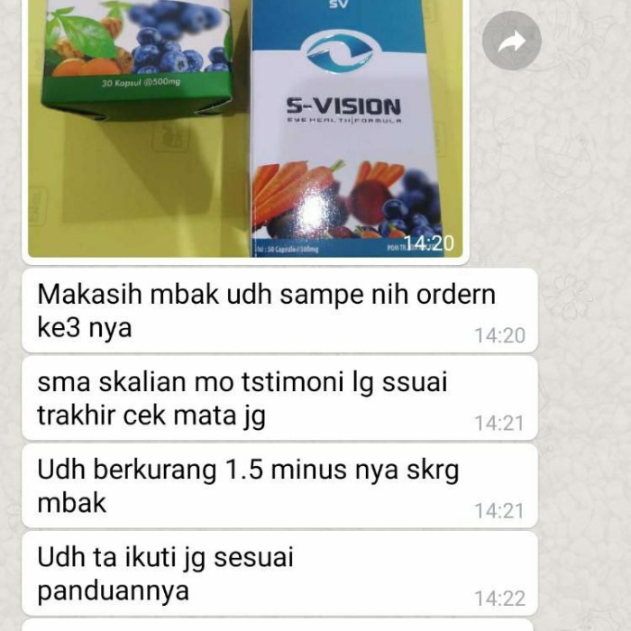 

S-Vision Vitamin A 500mg 50 Tablet - Suplemen Katarak, Plus, silinder