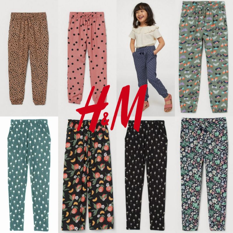 Hnm Jogger Pants - Celana Joger Anak- Celana Rayon Hnm Anak - Celana Hnm Jogger Anak