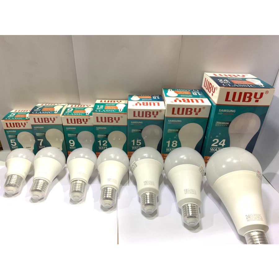 Lampu LED 7 Watt Luby Classic 7W Cahaya Putih Lampu Bohlam 7 Watt