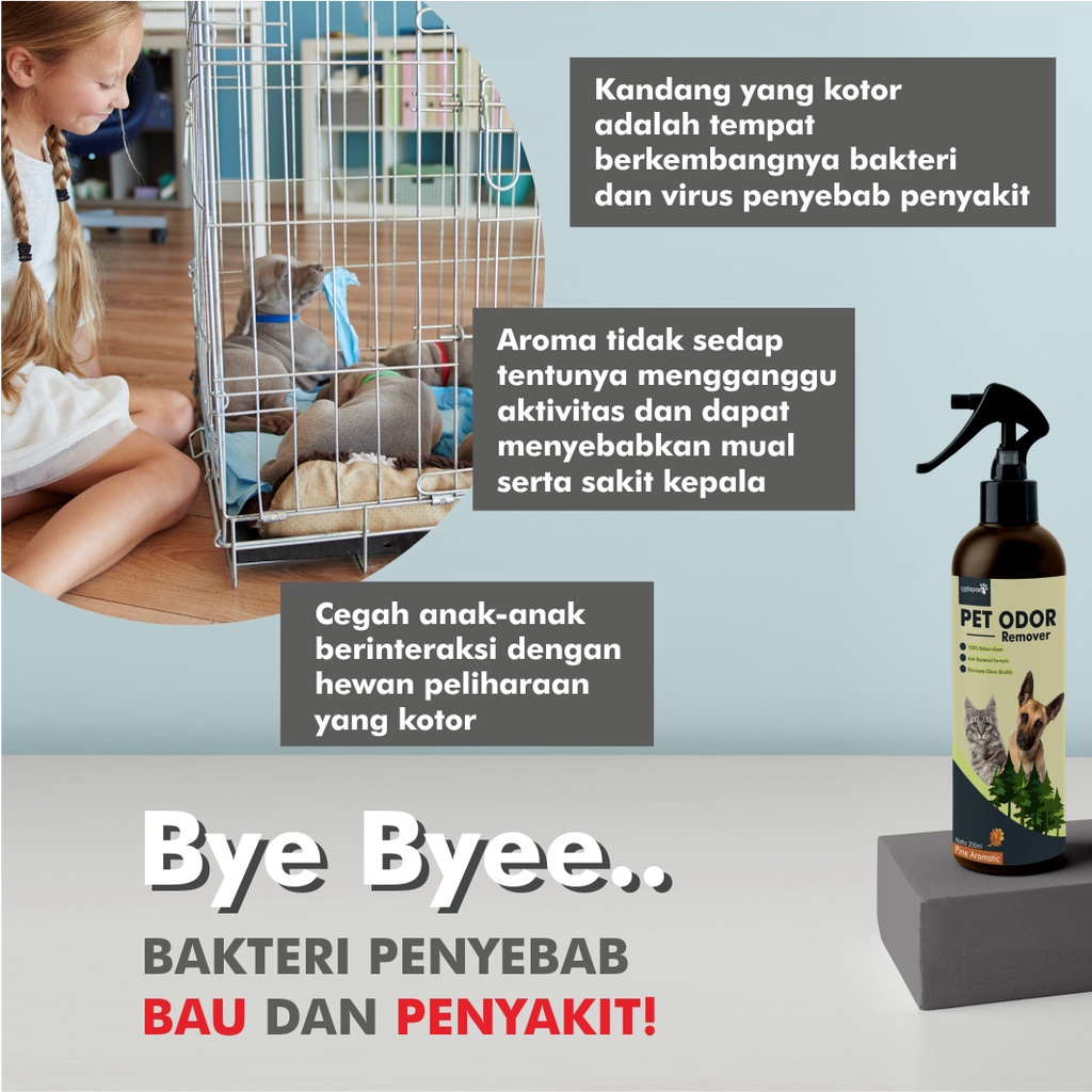 Spray Penghilang Bau Kotoran Kucing / Pet Odor Remover Penghilang Bau Pesing Bak Pasir Kucing / Cat Litter Box Spray Pipis Pup Kucing - Aroma Pinus Hutan