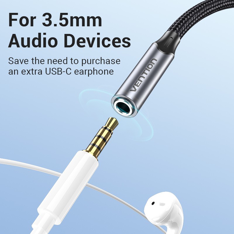 VENTION BGM Kabel USB C to 3.5mm Aux Converter Smartphone Android