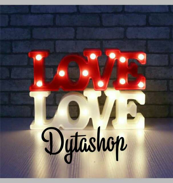 LAMPU LED TULISAN LOVE 3D