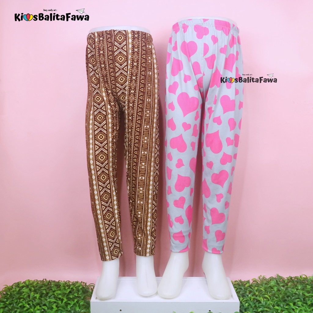 Legging Carlissa Anak 12-15 Tahun Remaja Tanggung / Celana Panjang Leging Perempuan Salur Murah Adem