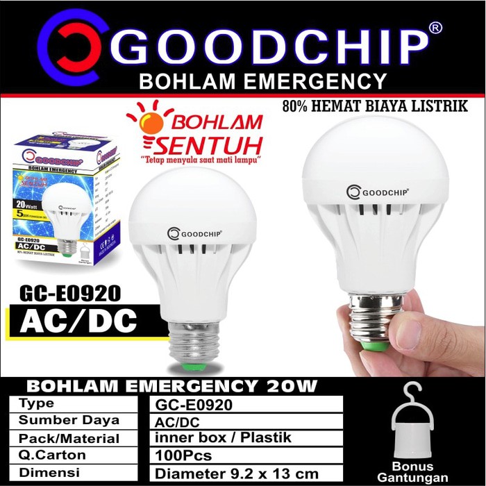 Bohlam Lampu Emergency GOODCHIP 20WATT