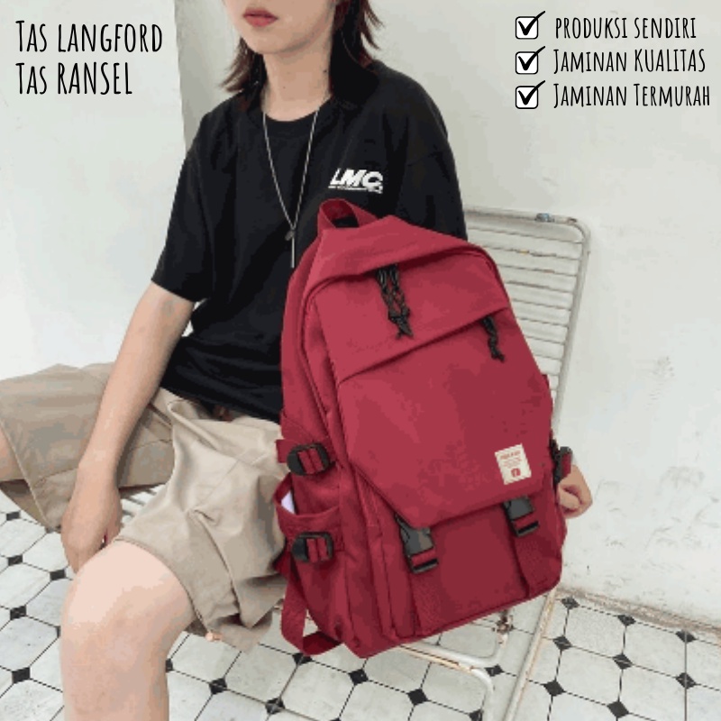 Tas Ransel Wanita - Sekolah Kuliah Kerja Traveling Model Baru Import Korea Fashion Kekinian Lokal Original Terbaru Murah Bagus Besar Multifungsi Stylish Backpack Punggung Bahu Unisex Perempuan Cewek