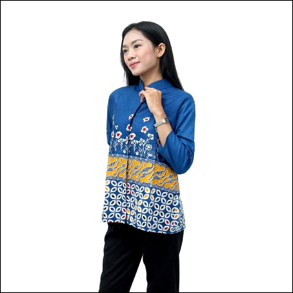 Atasan Batik Wanita - Blouse Batik Wanita - Seragam Batik Wanita S-M-L-XL-XXL-3L-4L-5L Batik Modern-4