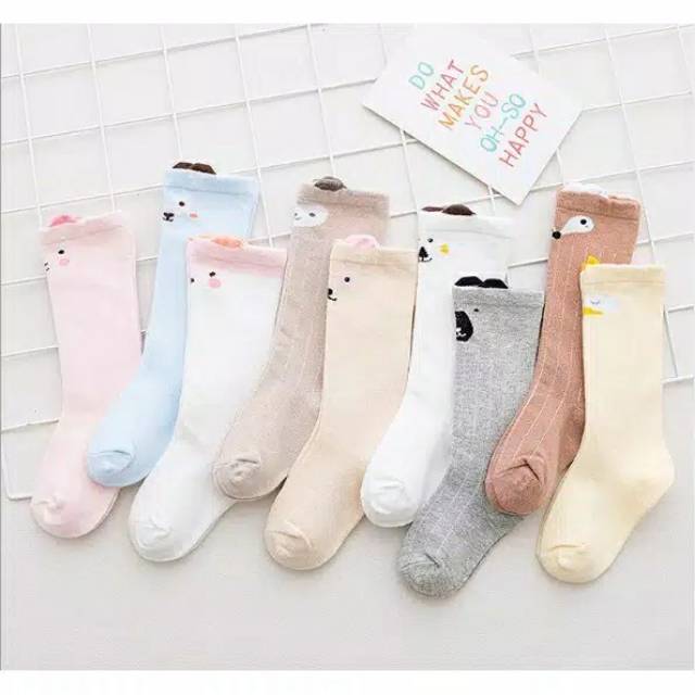 K025 KAOS KAKI KOREA PANJANG TEBAL DENGAN ANTI SLIP DAN MOTIF KARAKTER LUCU
