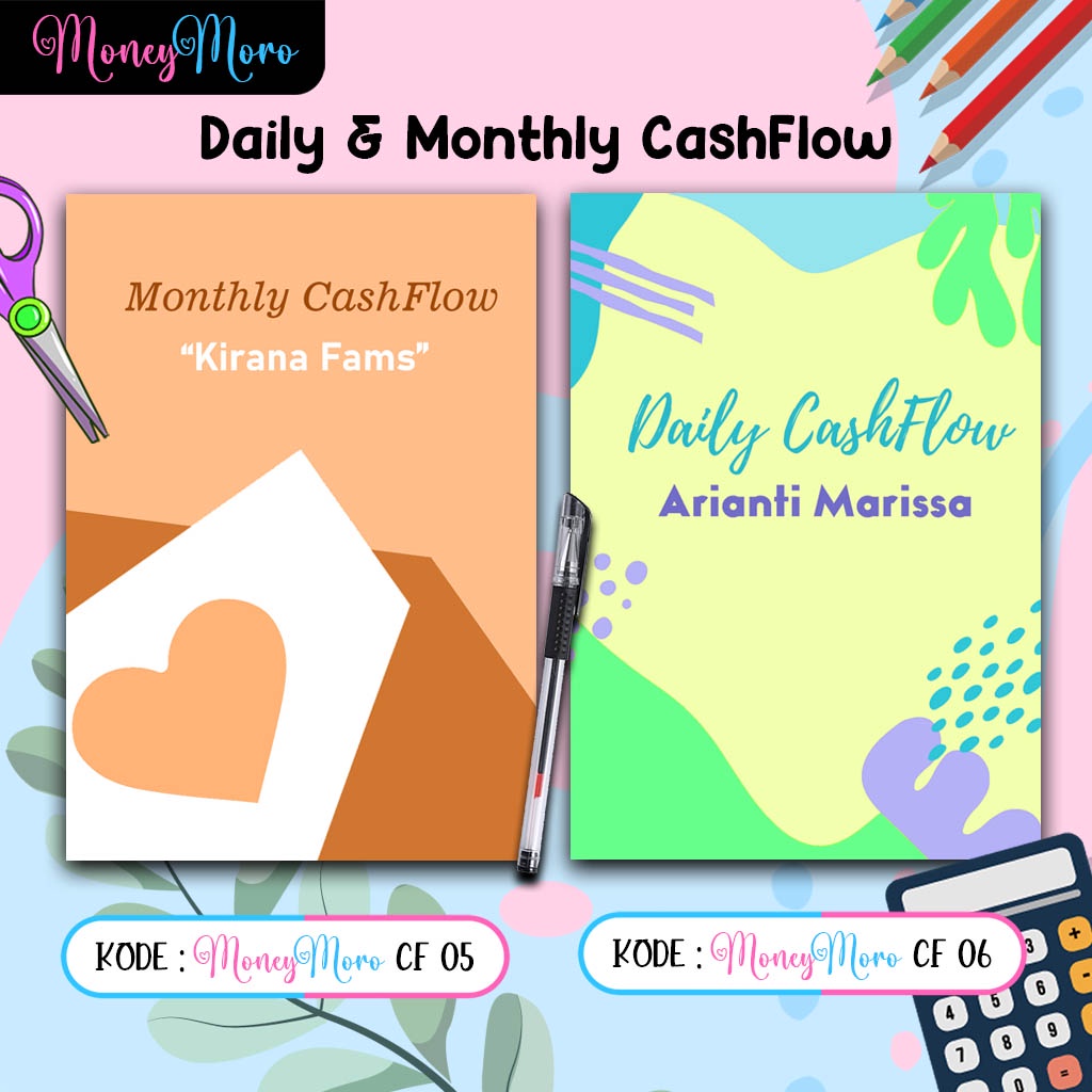 

MoneyMoro 05-06 Buku Catatan CashFlow / Financial Planner / Daily CashFlow / Monthly CashFlow