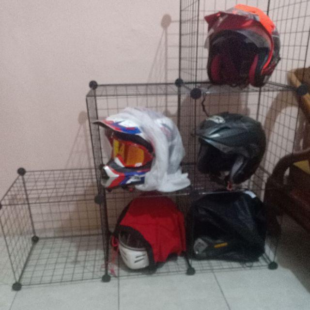 Rak Buku Besi Rak Serbaguna Rak Toys Storage Box Lemari Susun 6 Kotak