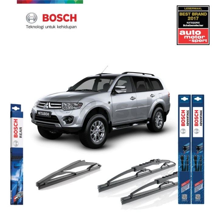 Wiper Depan Belakang Mitsubishi Pajero Sport 2008-2015 Bosch Advantage