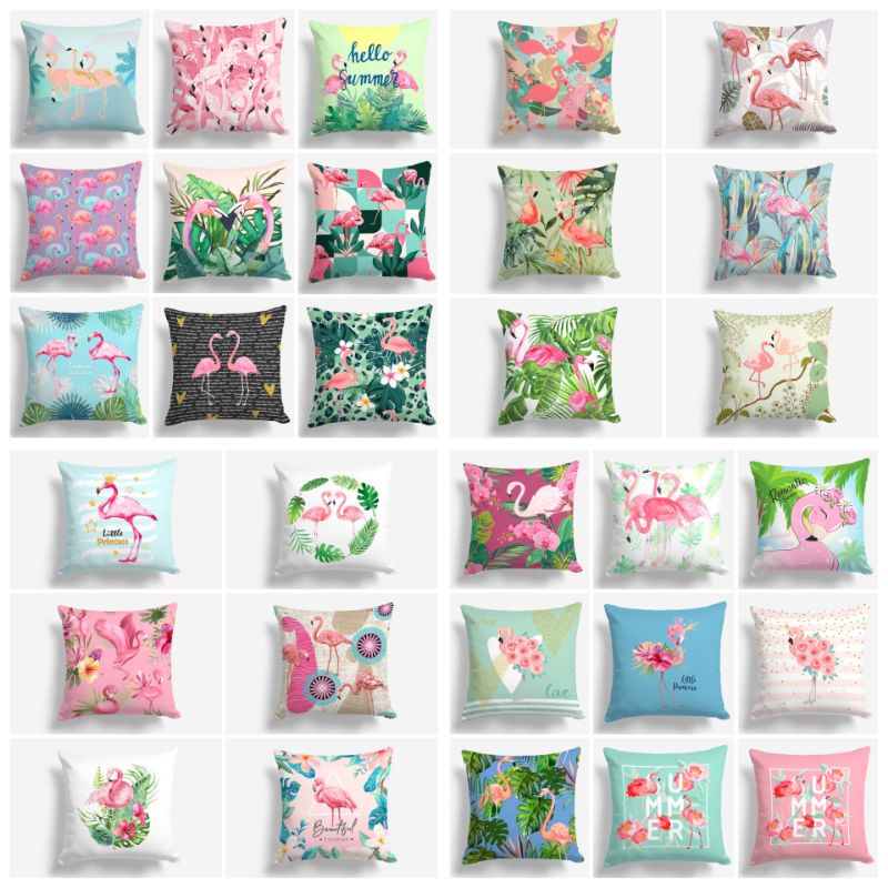 BANTAL SOFA PRINT MOTIF FLAMINGO BANGAU SUMMER VIBES 40X40 CM