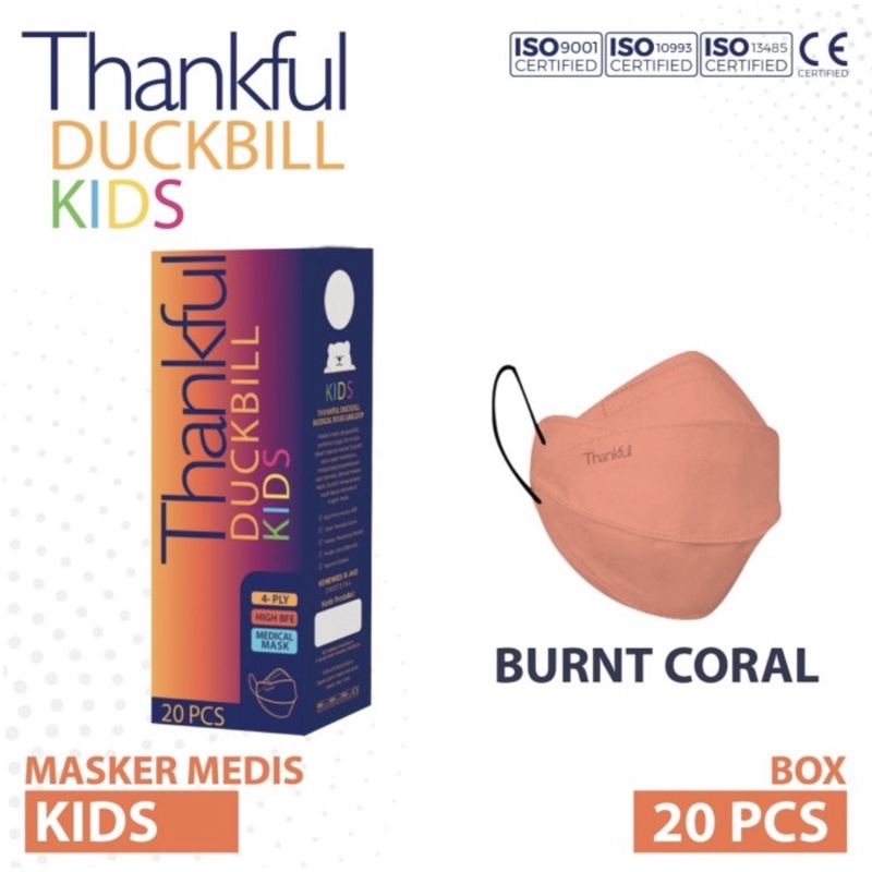 Masker Thankful Duckbill Kids Masker Medis 4ply isi 20 pcs